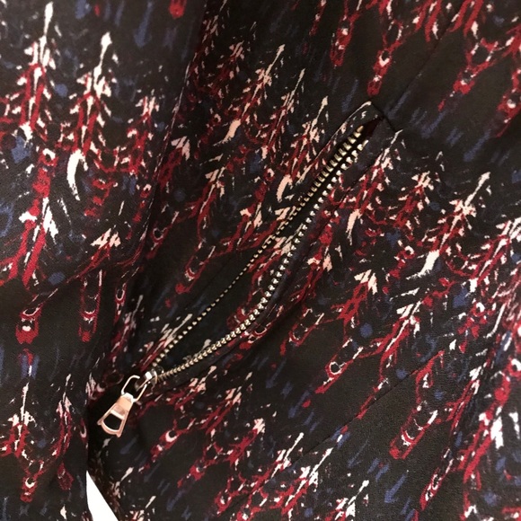 H&M Open Front Print Blazer Jacket Zip Pockets - Picture 7 of 15